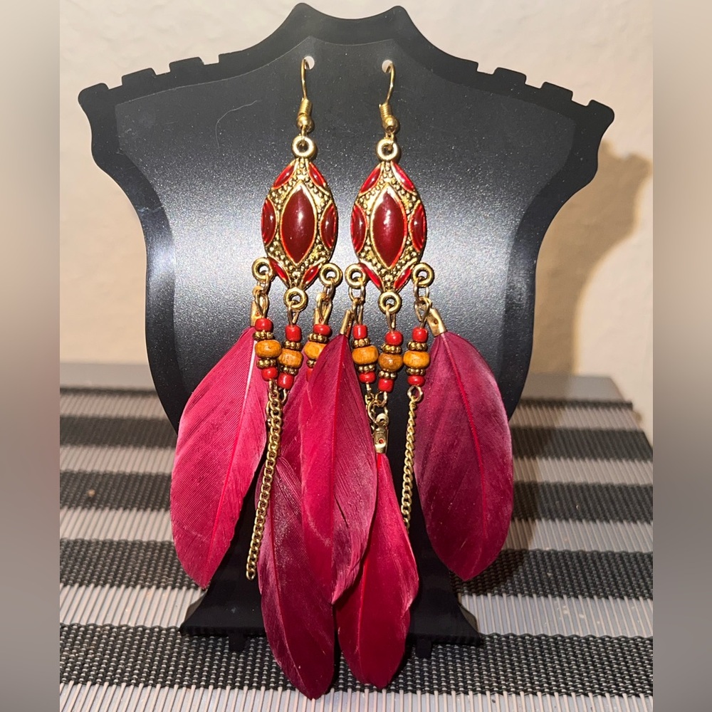 🎆 3 for $20 🎆    Bohemian Feather Earrings - NWOT